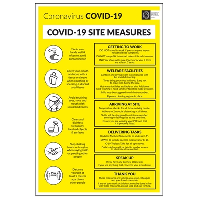 COVID-19 Site Measures Sign COVID-19 Site Measures Sign